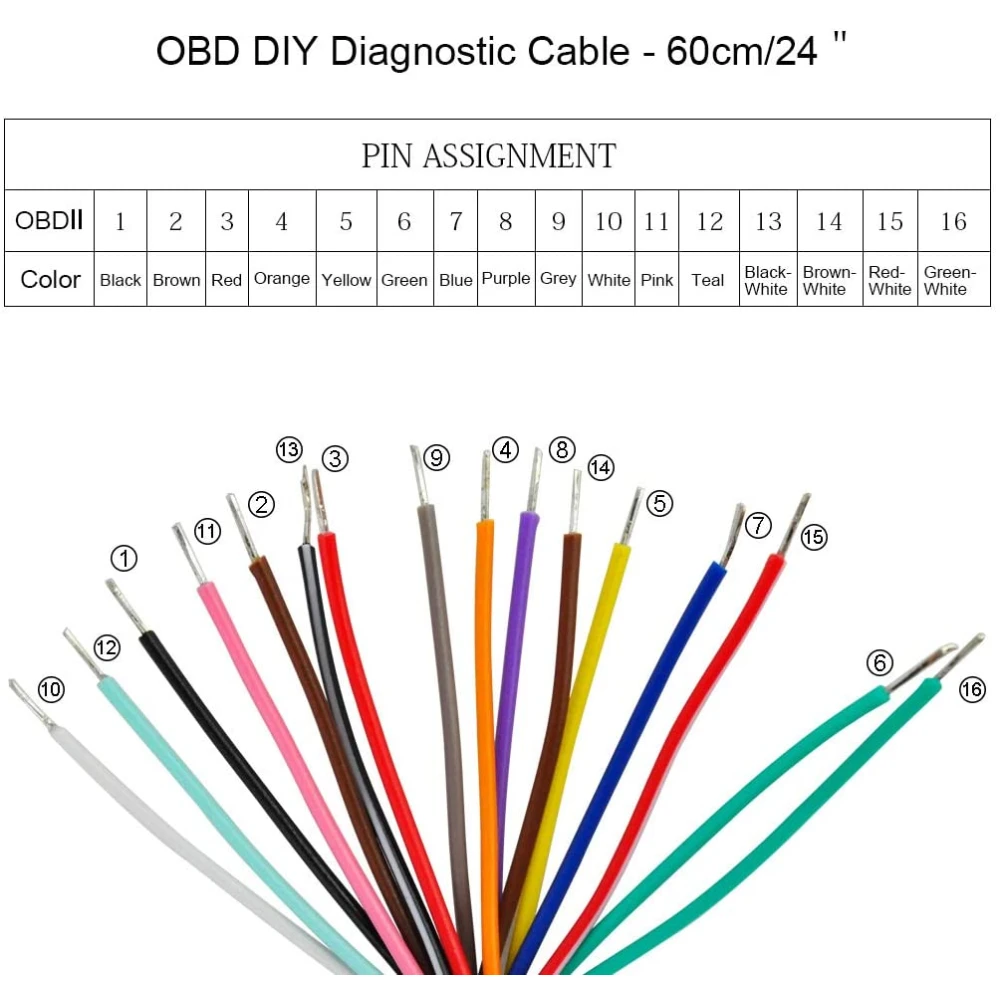 OBD2 Female Connector Extension Cable 1m for Precise Vehicle Diagnostics