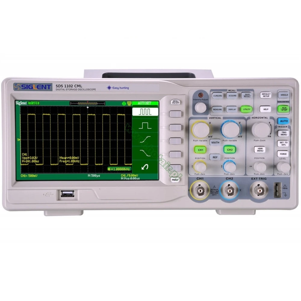 Siglent SDS1102CML+ 100MHz Digital Oscilloscope with 7-inch screen