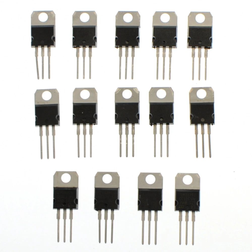 Pack of 14 TO220 Voltage Regulators - L7805 to L7824 and LM317T