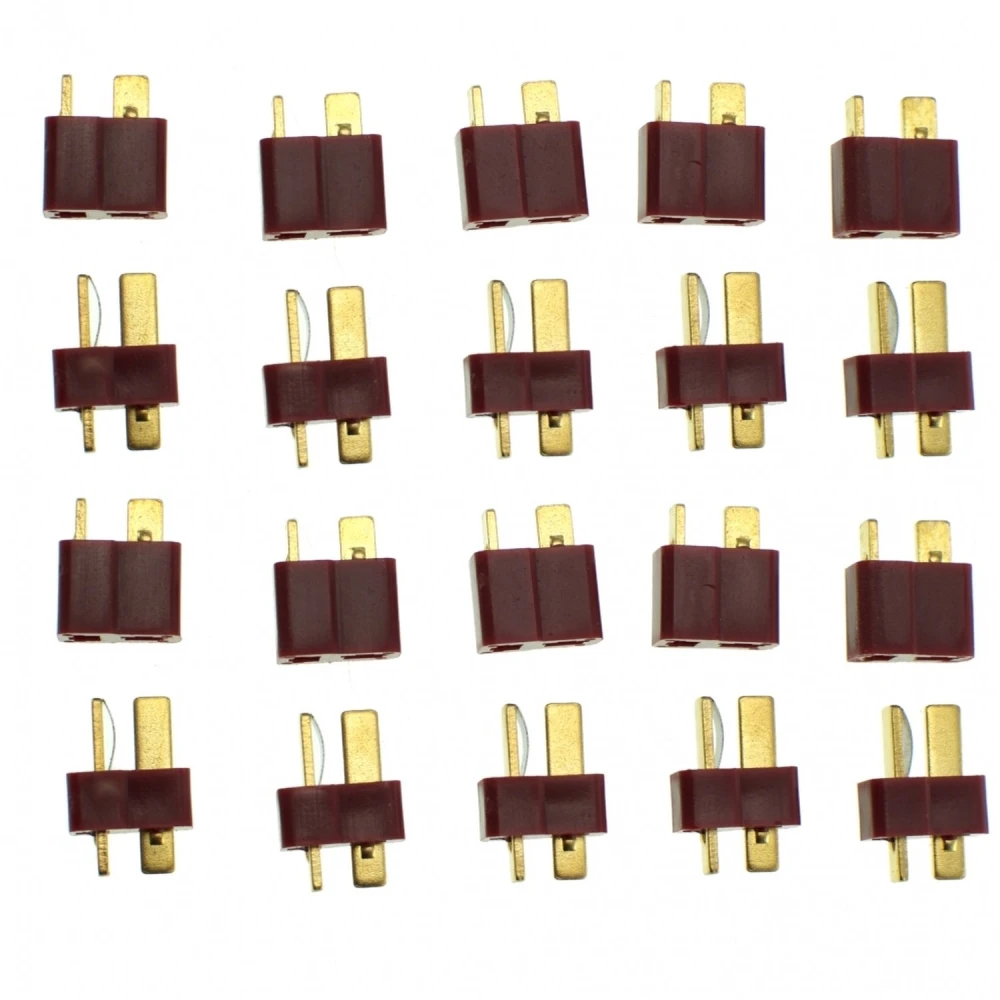 20-Pack T-Dean Connectors (10 Male + 10 Female) for Drones and RC