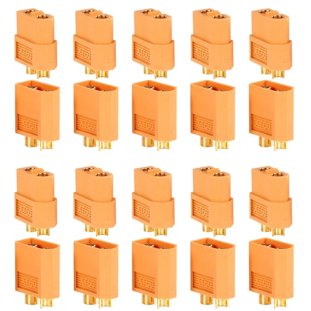 Pack of 20 XT60 Connectors (10 Female + 10 Male) Amass for LiPo batteries