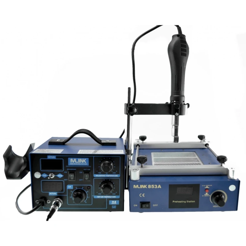 Professional Mlink H4 2-in-1 soldering station pack and Mlink 853a preheater