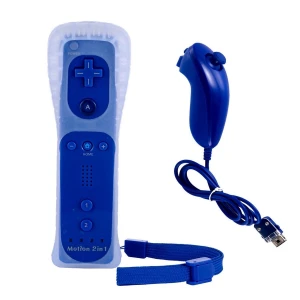 Compatible Wii Remote Motion Plus + Nunchuck Pack Blue
