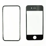 iPhone 4 Black Glass Screen with Adhesive Frame for Repair
