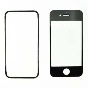 iPhone 4 Black Glass Screen with Adhesive Frame for Repair