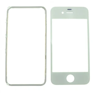 satkit White iPhone 4s Glass Screen with Adhesive Frame for Repair
