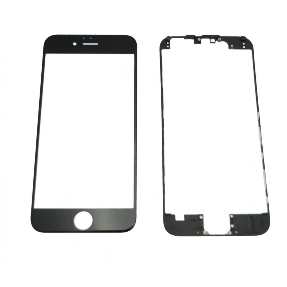 iPhone 6 Black Glass Screen with Adhesive Frame for Repair