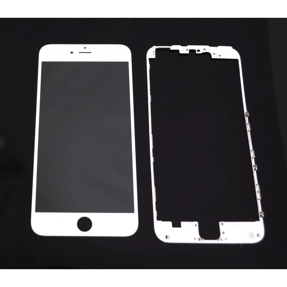 iPhone 6 Plus White Glass Screen with Adhesive Frame for Repair
