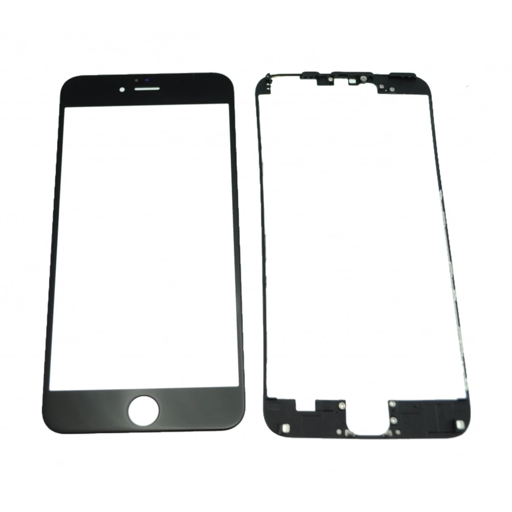 iPhone 6 Plus Black Glass Screen + Adhesive Frame for Repair