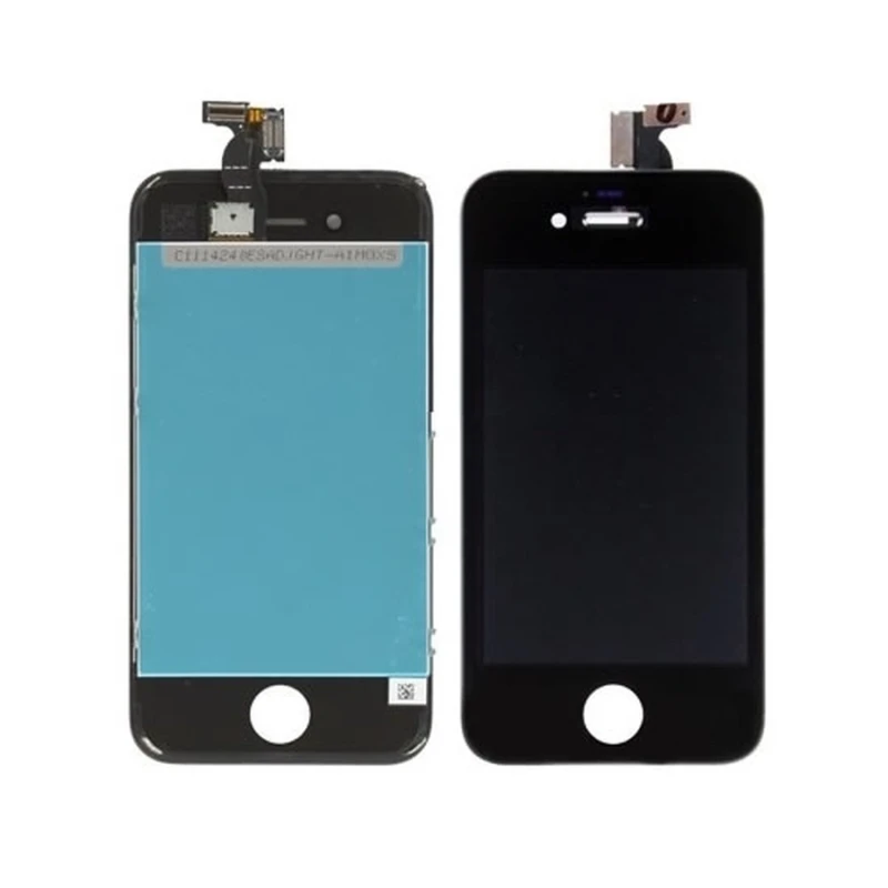 Black iPhone 4S screen with touch panel and glass, ready to install
