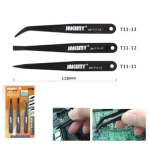 JM-T11 Anti-Static Plastic Tweezers Set - Curved & Straight for Electronics