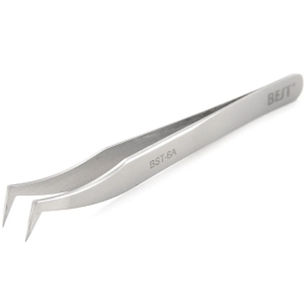 Best 6A fine curved electronic tweezers for precise component handling
