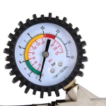Pistola inflador de neumáticos con manguera de 340 mm y medidor de presión integrado