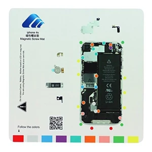 Practical and secure magnetic screw organiser board for iPhone 4S