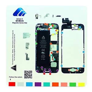 iPhone 5 magnetic screw organiser board with colour guide