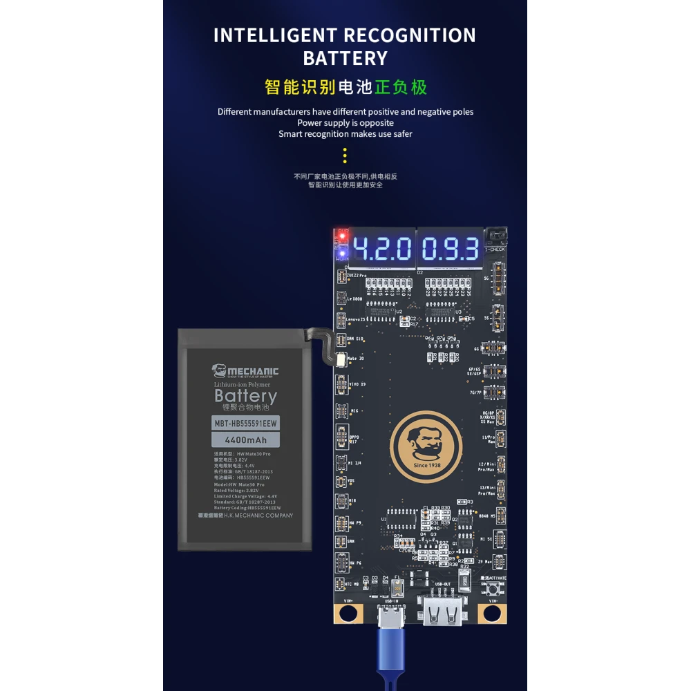 Mechanic BA27 battery activation board for iPhone and Android