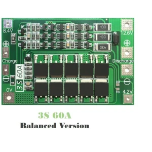Balanced 3S 60A PCB Protection Board for Lithium Battery