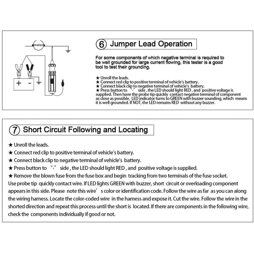 DY18 Car Circuit Tester 12V and 24V Power Probe for Electrical Diagnostics
