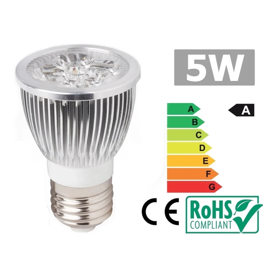 E27 5W Warm White LED Spotlight 3300K - Efficient, warm lighting
