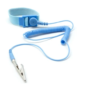 Adjustable anti-static wrist strap with earth lead for electronics