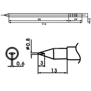 Aoyue LF-08LD soldering iron tip with built-in heater for soldering stations