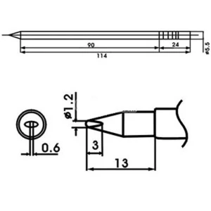 Aoyue LF-12LD soldering iron tip with heating element for soldering stations