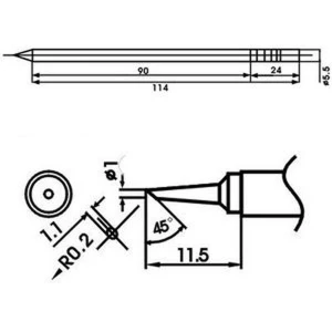 Aoyue LF-1BC soldering iron tip with built-in heater for soldering stations