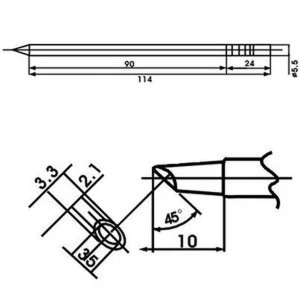 Aoyue LF-3BCM soldering iron tip with heater for soldering stations