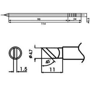 Aoyue LF-KL soldering iron tip with heating element for soldering stations
