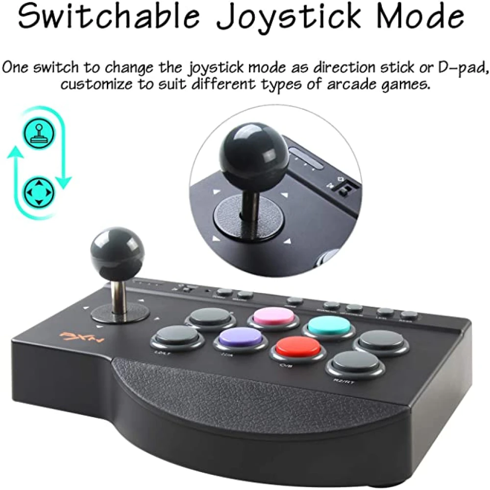 PXN 0082 arcade stick con cable USB y función Turbo