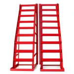Steel Car Ramps 2 Tonnes (4,400 lbs) — Set of 2 Portable Service Ramps for Oil Changes & Maintenance, Red TSX TOOL