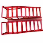 Steel Car Ramps 2 Tonnes (4,400 lbs) — Set of 2 Portable Service Ramps for Oil Changes & Maintenance, Red TSX TOOL
