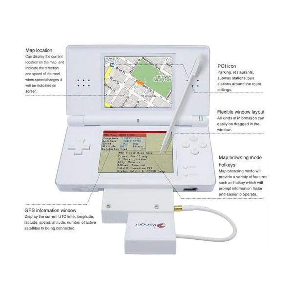 Ranger NDS GPS System for Nintendo DS Lite - Innovative GPS Navigation