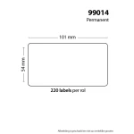 Roll of 220 adhesive labels, 101x54mm, compatible with Dymo 99014