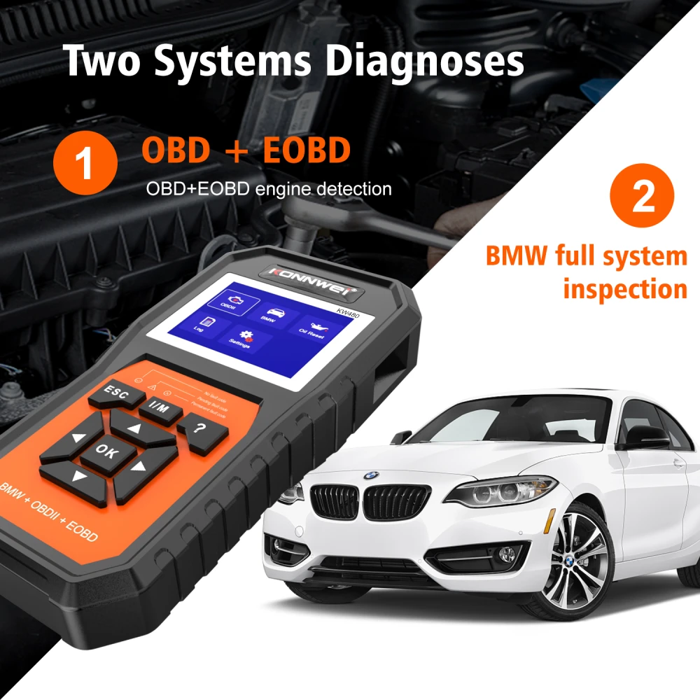 BMW Konnwei KW480 Diagnostic Scanner - OBD2 Tool for BMW