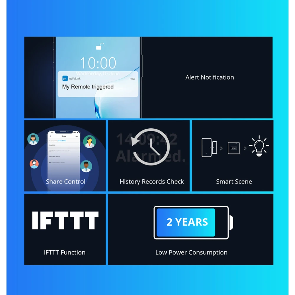SONOFF DW2 RF wireless door and window sensor for home security alarm