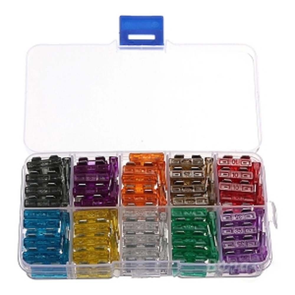 100 Car Fuses Set with 10 Assorted Ratings from 2A to 35A TSX TOOL