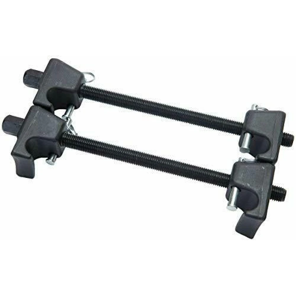 Herramienta para comprimir resortes de suspensión en taller automotriz