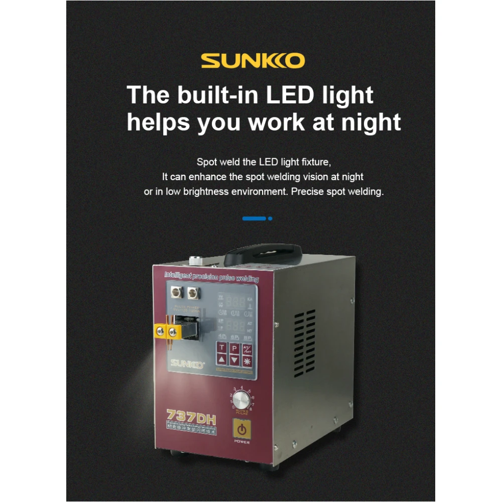 Sunkko 737DH Spot Welder for 18650 14500 21700 Lithium Battery Building