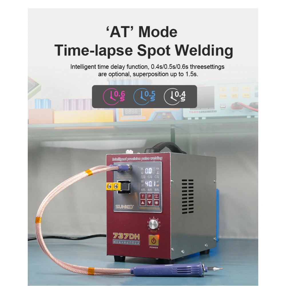 Sunkko 737DH Spot Welder for 18650 14500 21700 Lithium Battery Building