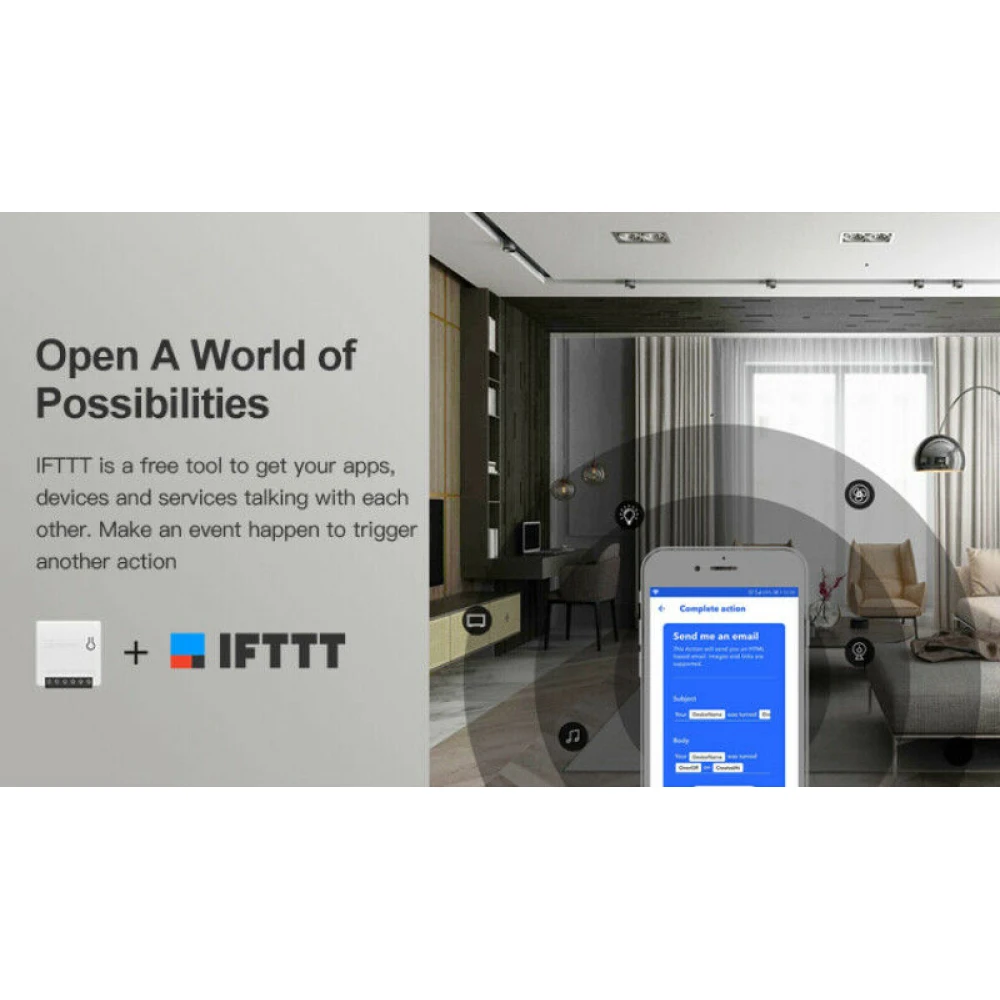 Vista lateral del Sonoff Mini Wifi Smart Switch para domótica