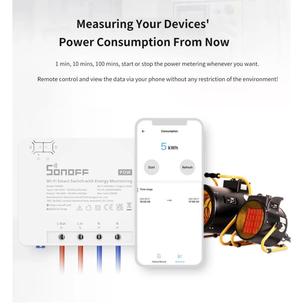 SONOFF Pow R3 - High Power WiFi Smart Switch with Monitoring