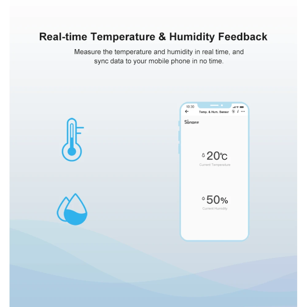 Animación del SONOFF SNZB-02 sensor de temperatura y humedad ZigBee