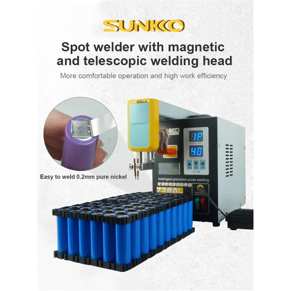 SUNKKO 738AL: Spot Welder for 18650 Lithium Batteries