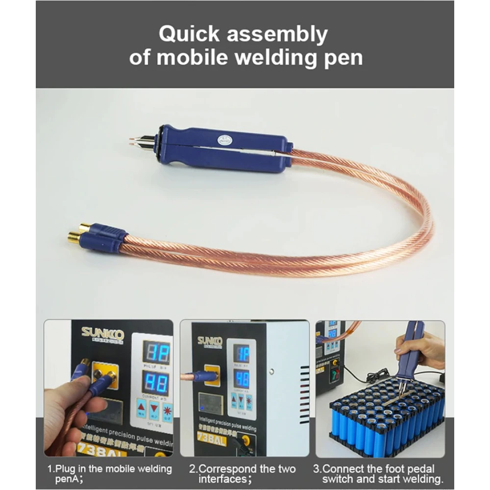 Pinza para baterías de 6 celdas incluida con SUNKKO 738AL