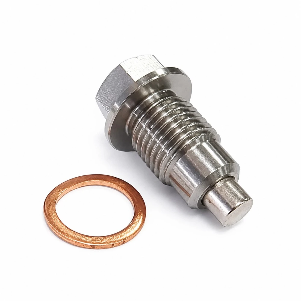 Magnetic Stainless Steel Oil Drain Plug M12 x 1.75 with Washer – Car & Motorcycle Sump