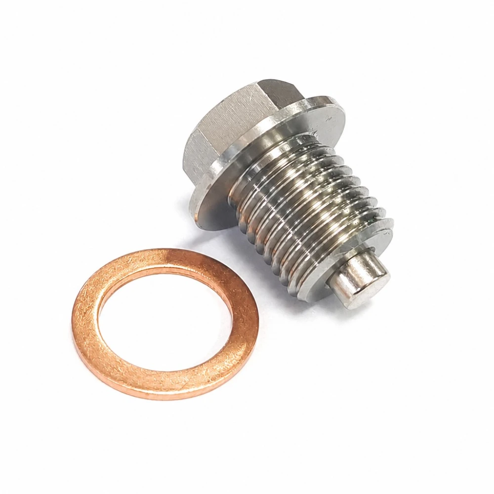 Magnetic Stainless Steel Oil Drain Plug M14 x 1.5 with Washer – Car & Motorcycle Sump