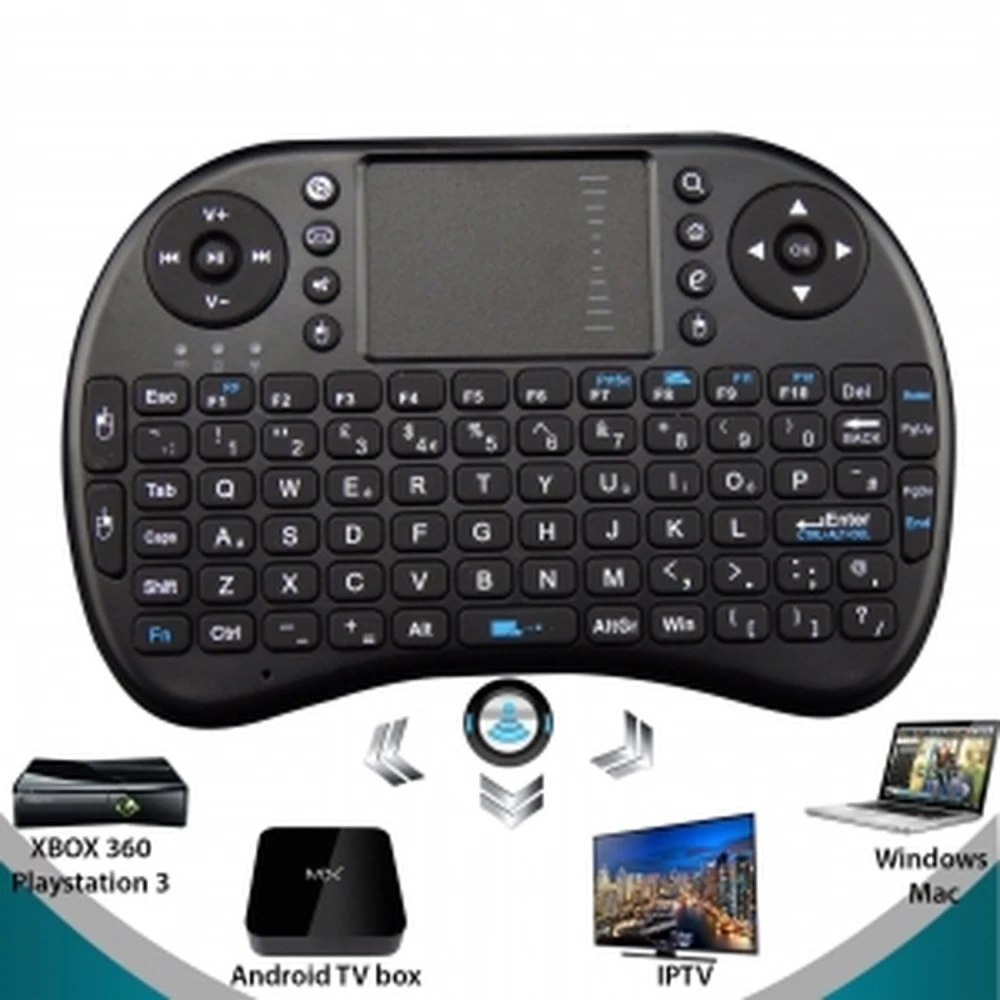 Wireless keyboard with trackpad for Android TV T2 for mini PC and media centre