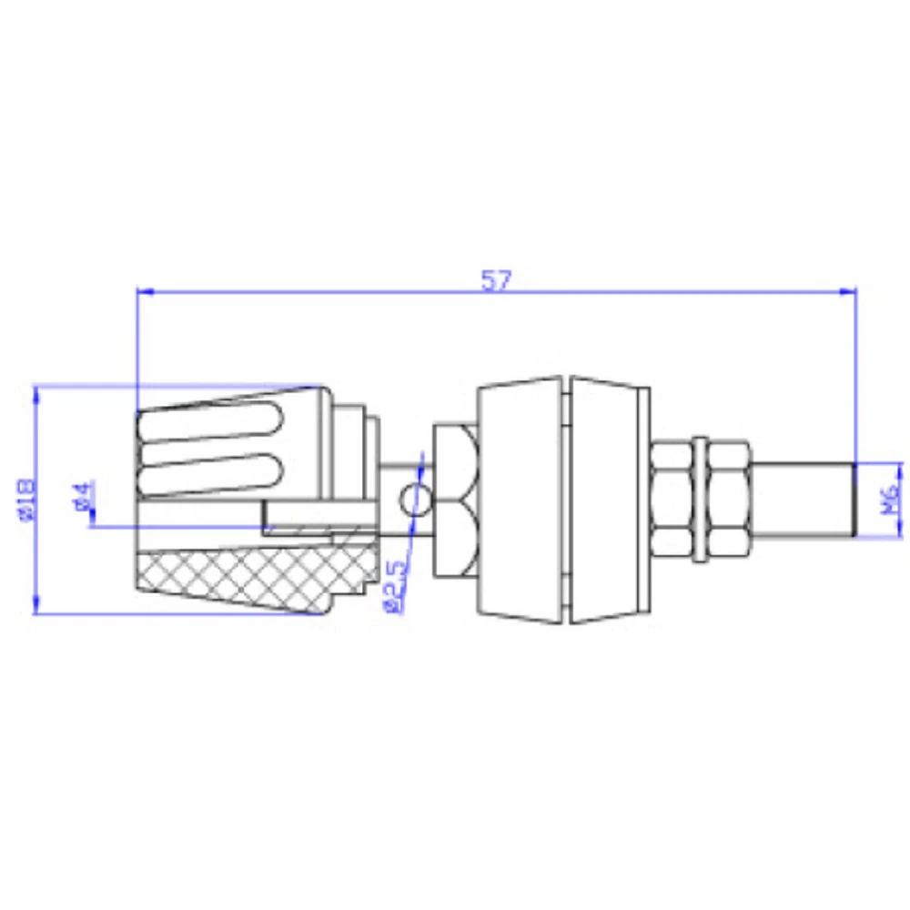 4mm Female Red Black Terminals 60V 50A Pack of 2 Amass for Panel
