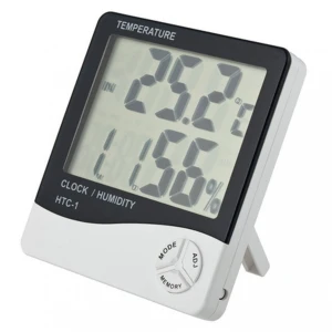 HTC1 Digital Thermometer Hygrometer and Clock with Alarm